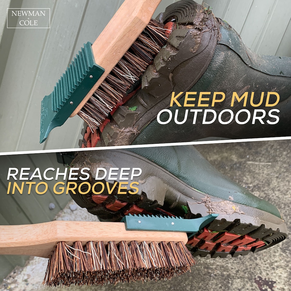 image 1 of Boot Brush Mud Remover with Scraper Stiff Bristles Brush to Remove Dirt and Muds for Footwears