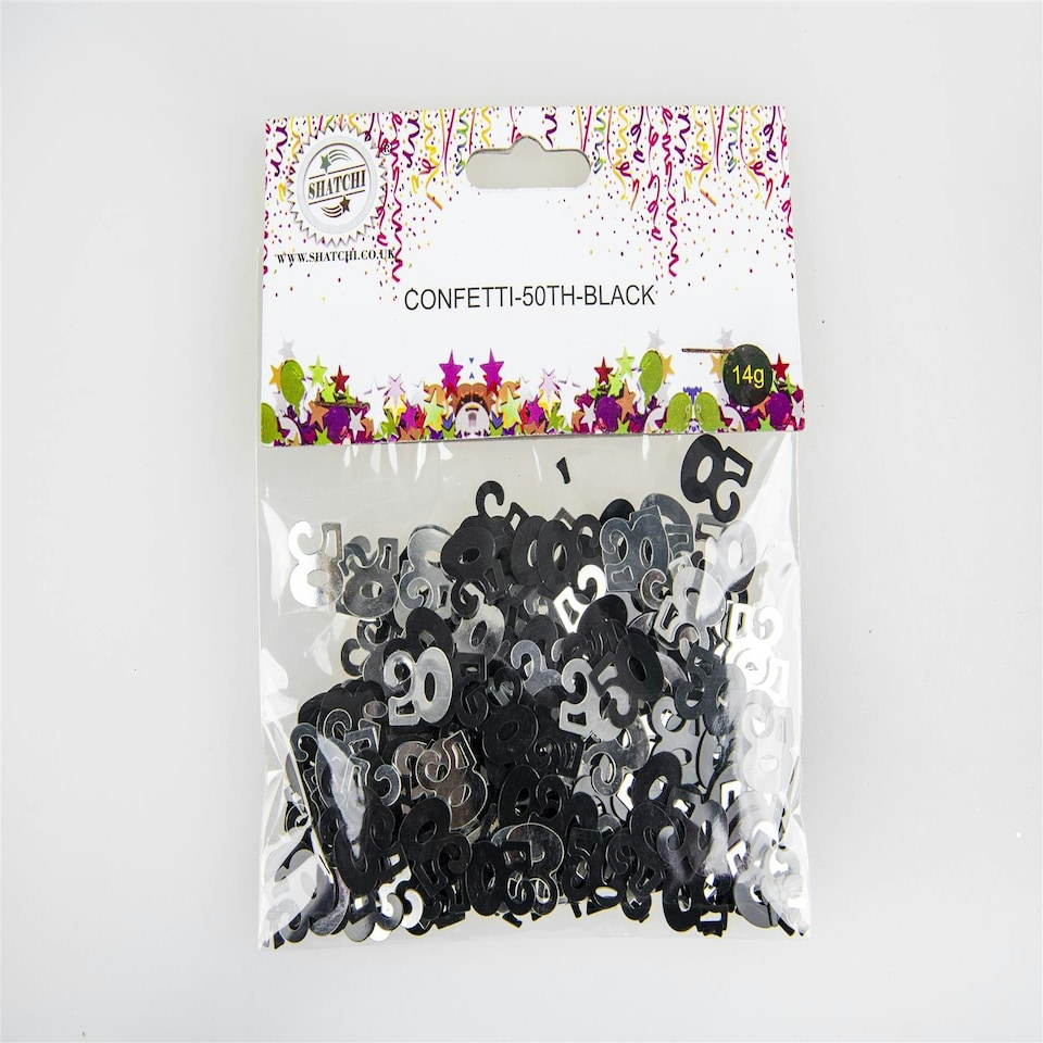 image 1 of 4 x 14g 50th Black Happy Birthday Confetti