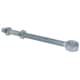 image 4 of Swing Gate Long Eye Bolts Hinge + Nuts Adjustable Zinc Plated 16 x 150mm 4pc Silver