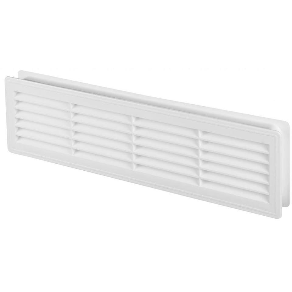 image 1 of White 120x440mm Internal Door Plastic Ventilation Grille Air Vent Collar | White | White