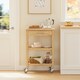 image 6 of SoBuy Kitchen Trolley with Drawer and 2 Shelves, Natural Bamboo, 22.8x15.7x33.8 in, 10.75 kg - FKW135-N
