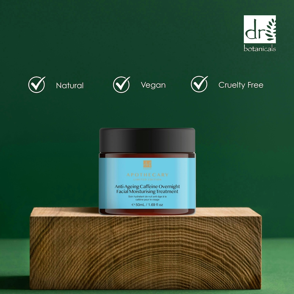image 1 of Dr Botanicals Anti-Ageing Caffeine Overnight Facial Moisturising Treatment 50ml
