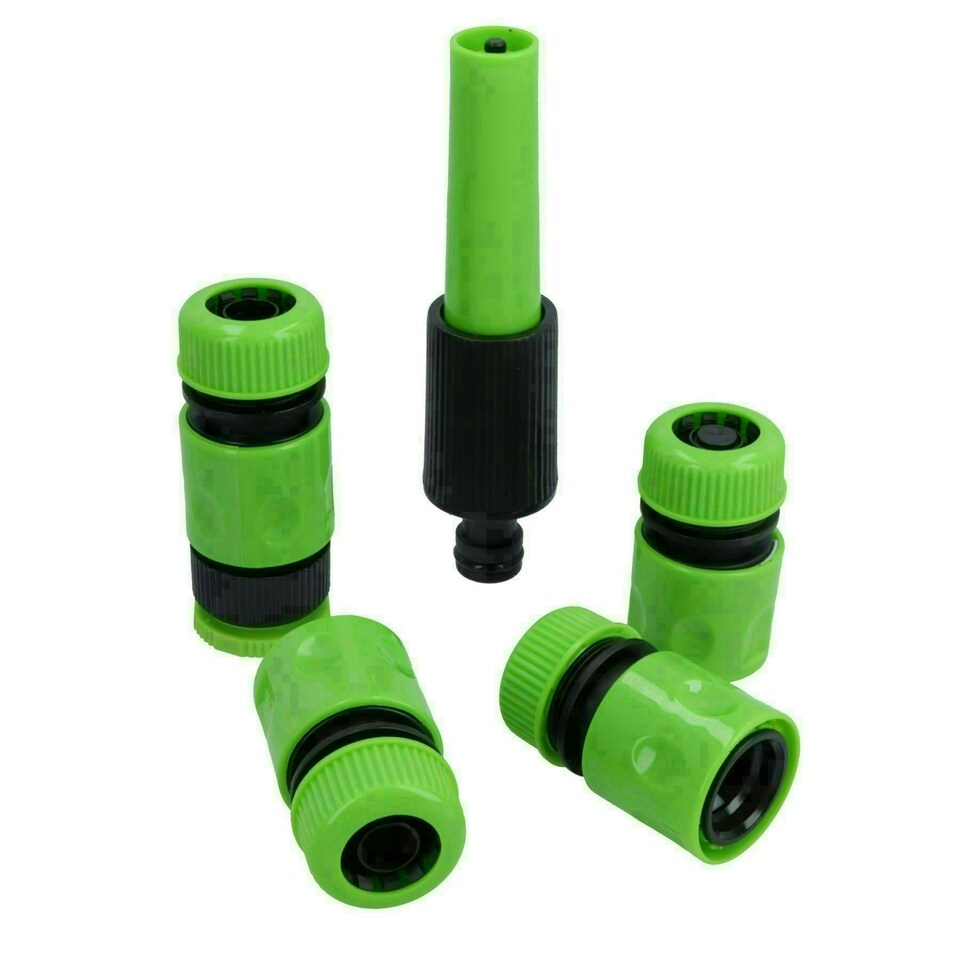 image 1 of Garden Compact Wall Hose Reel With 15 Metres Of Hose + 5 Nozzles / Fittings