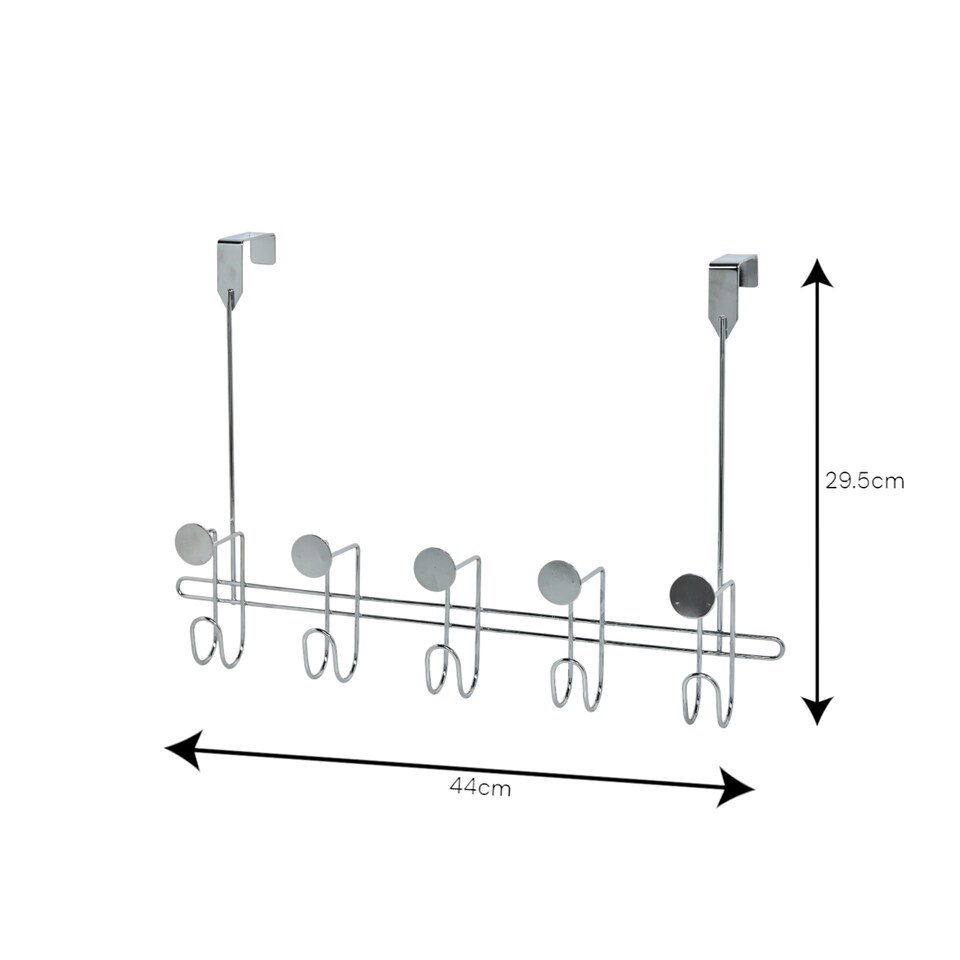 image 1 of Showerdrape Moretti Chrome Over Door Storage Hooks | Silver | 1