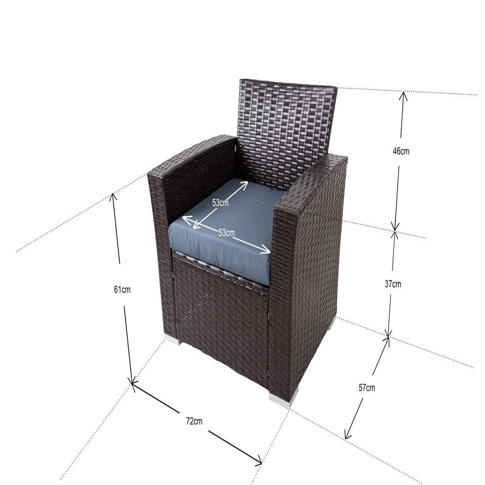 image 1 of Dark Brown Rattan Sofa 1 Sofa, 2 Chairs, 1 Table Multi