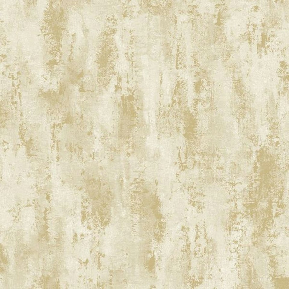 Grandeco Concrete Vinyl Textured Wallpaper - Gold - 10m x 53cm | Gold