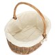 image 2 of Small Oval Unpeeled Willow Shopping Basket With White Lining | White | White