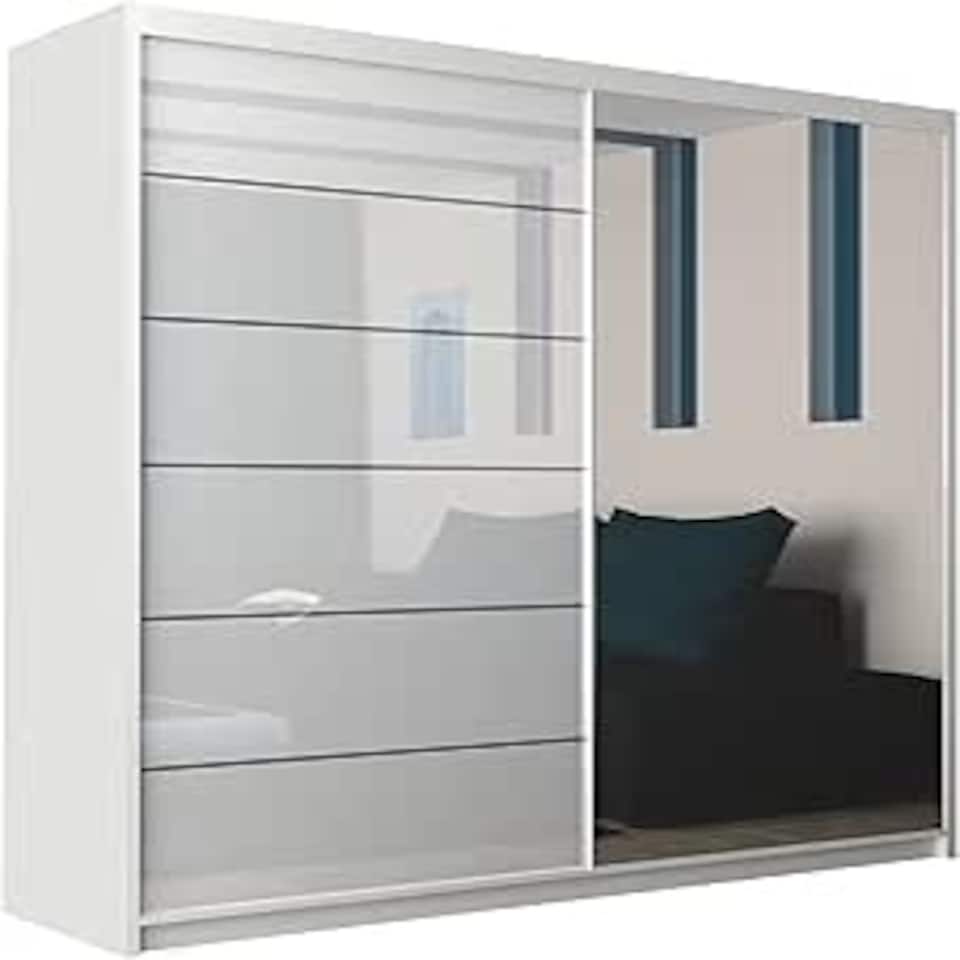 image 1 of Stylish 150cm Bedroom Wardrobe with Sleek Design & Space-Saving Sliding Doors Black | Black150cm 