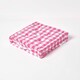 image 1 of Homescapes Pink Block Check Cotton Gingham Floor Cushion - 40 x 40 cm | Pink | 40 x 40 cm