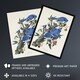 image 2 of Blue Jay and Trumpet Flowers Audubon Nature Wall Art Poster Print 12X16"
