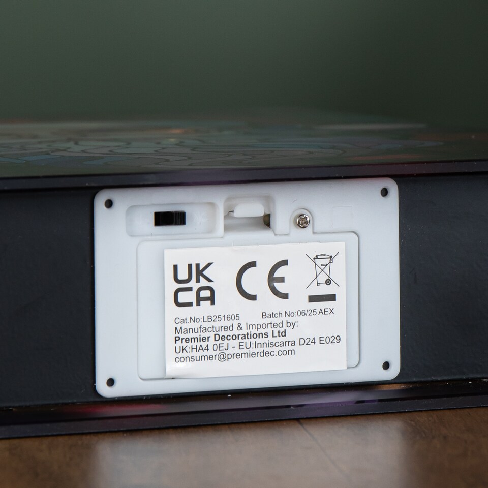 image 1 of 28cm Battery Powered Light up Glass Christmas Decoration with Santa & Warm White LEDs