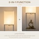 image 4 of HOMCOM Modern Floor Lamp with Shelves, 3 Layer Shelf Tall Standing Lamp with Fabric Lampshade, Pull Chain Switch for Living Room, Bedroom, Bulb not Included, White