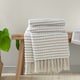 image 1 of Catherine Lansfield Stab Stitch Blanket Throw | Cream | Natural | One Size