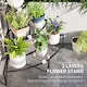 image 4 of Outsunny 3 Tier Metal Corner Plant Stand for Garden Balcony Patio, Black | Black | Black