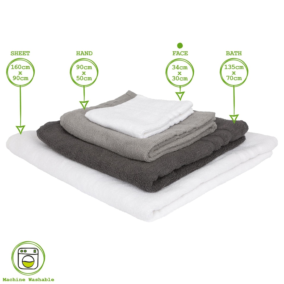 image 1 of Nicola Spring Cotton Wash Cloths - 30cm x 30cm - Grey - Pack of 4