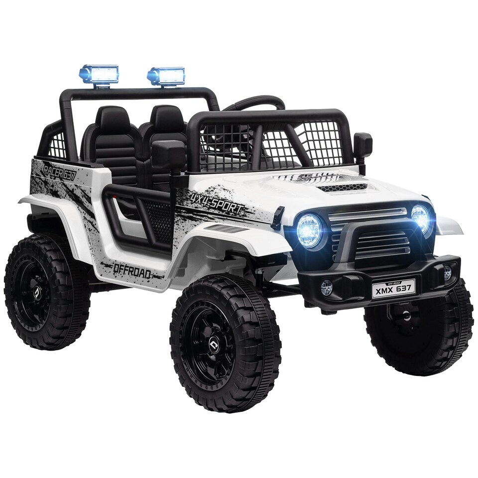 image 1 of AIYAPLAY Kids Ride On Car, 12V Electric Truck w/ Suspension - White