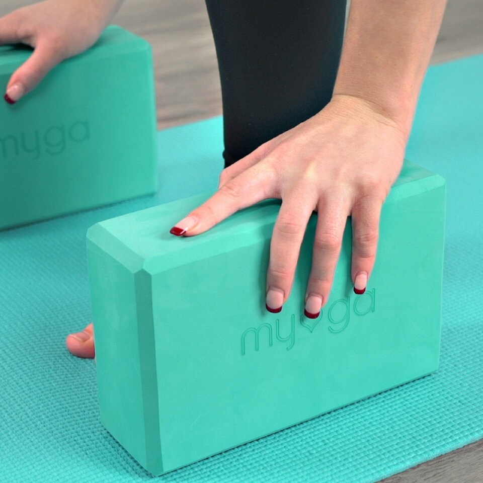 image 1 of Myga Pair of Foam Yoga Blocks - Turquoise