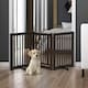 image 7 of PawHut 155cm Expandable 3-Panel Freestanding Dog Pet Gate w/ Latched Door Brown