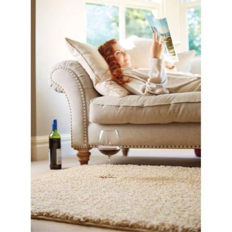 image 1 of Washable Non Slip Shaggy Floor Rug Soft Stain Resistant Plain