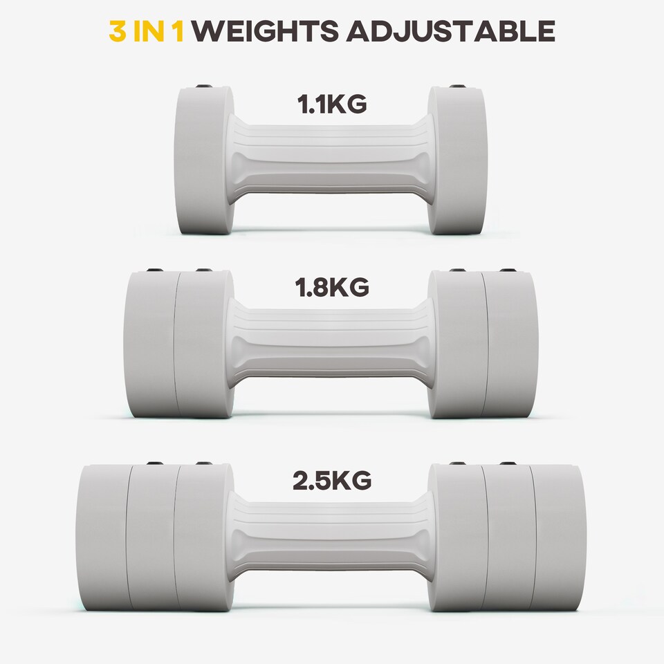 image 1 of SPORTNOW Adjustable Dumbbells Set, Fast Adjust and Compact, 2.5kg x 2
