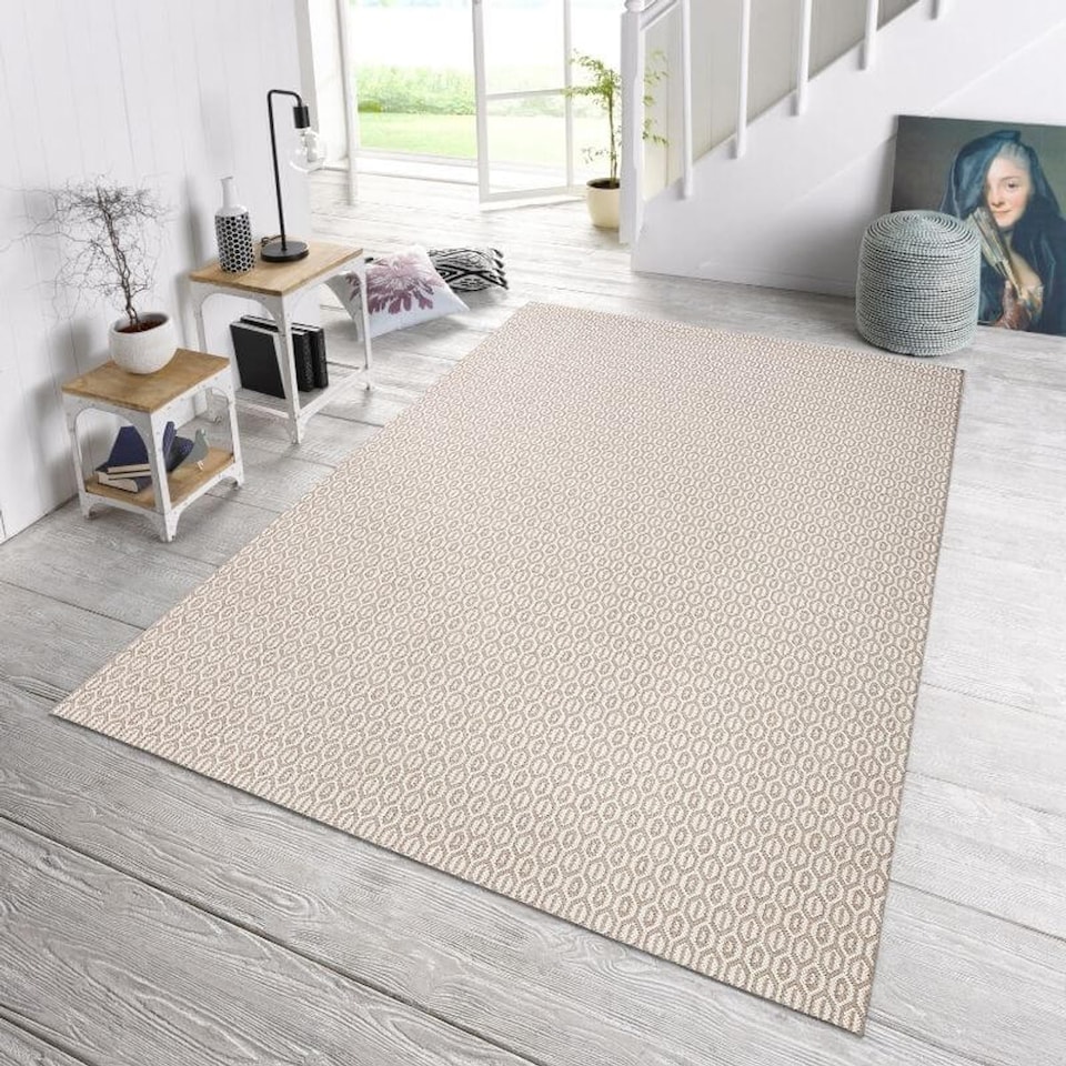 image 1 of The Rugs Indoor Outdoor Coin Rug Geometric Design, Polypropylene, Durable