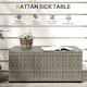 image 3 of Outsunny Outdoor Coffee Table, Glass Top Rattan Side Table, Dark Grey