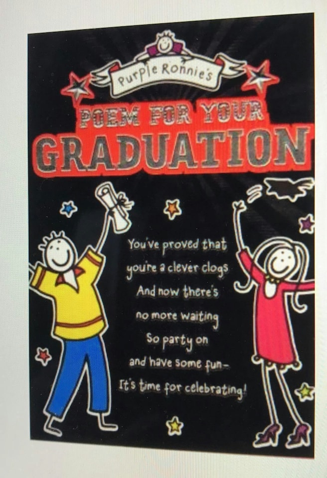 image 1 of Purple Ronnie's Graduation Poem, Congratulations Graduation Card