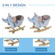 image 4 of HOMCOM 2-in-1 Baby Rocking Horse Ride On Elephant W/ Wheels Music, Blue