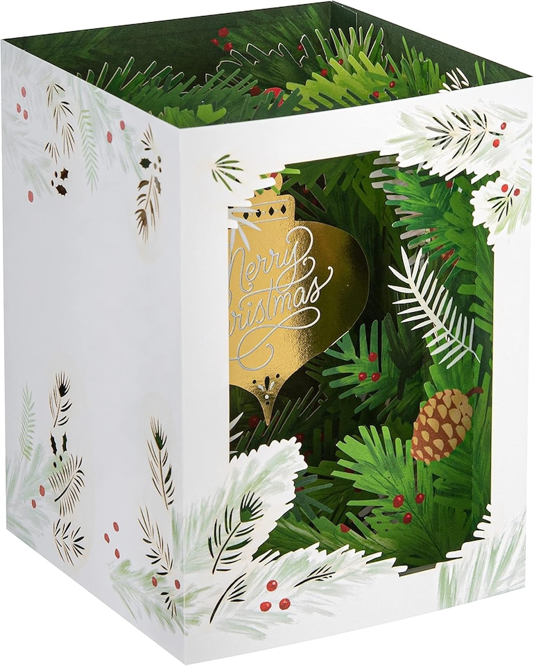 image 1 of Traditional 3D Pop Up Bauble Design for Both Christmas Card