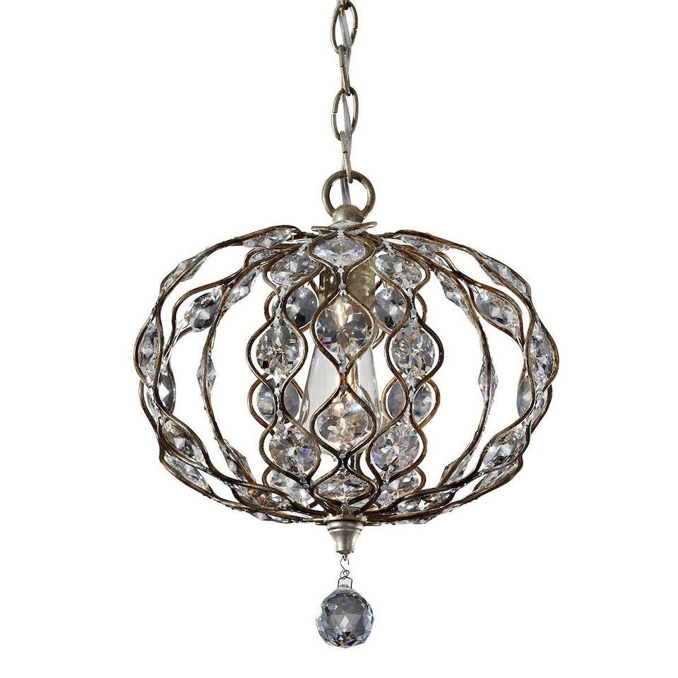 Leila 1 Light Ceiling Pendant Polished Silver, E27