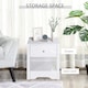 image 4 of HOMCOM Bedside Table Unit Drawer Shelf Cabinet Chest Solid Wood Bedroom