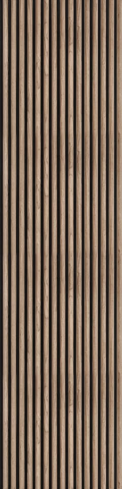 image 1 of Fuse Acoustic Wooden Reeded Wall Panel in Walnut Effect, 2.4m x 0.6m