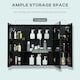 image 3 of kleankin LED Bathroom Mirror Cabinet with Shelves Wall Mount High Gloss Black
