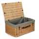 image 7 of 62cm Buff Wicker Picnic Basket with Lining | Black | Black | One Size