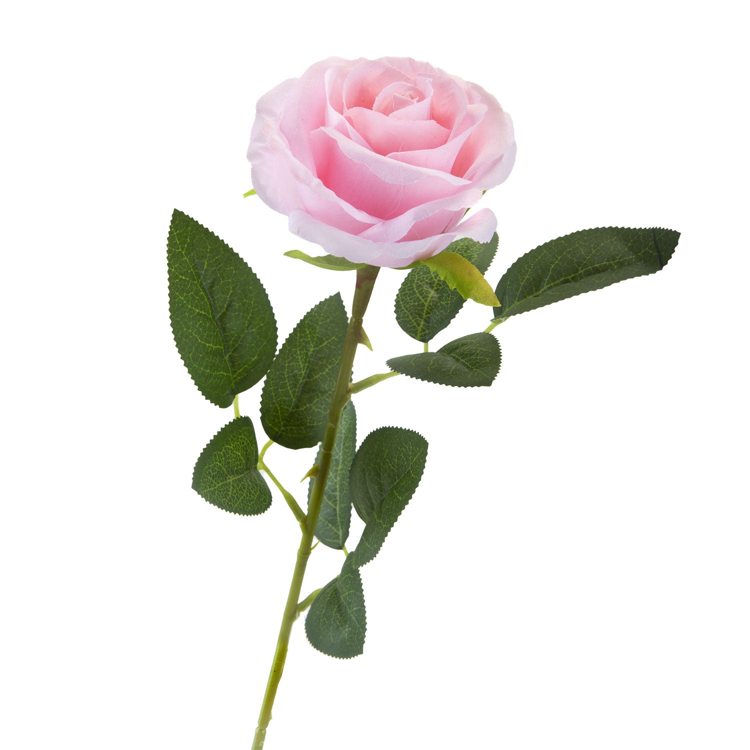 VFM e-Store Artificial Pink Rose Flowers Elegant - Green Leaf-Stem
