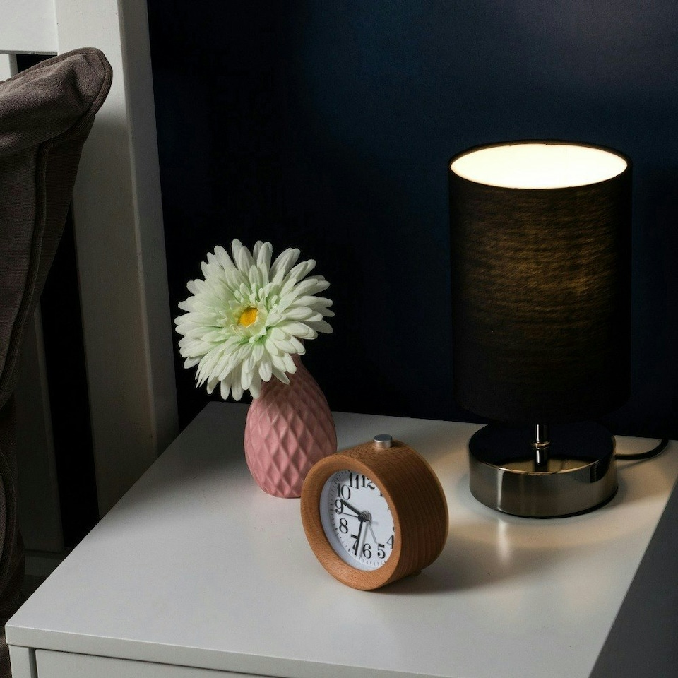 image 1 of ValueLights Malin Black Table Lamp Touch On/Off Dimmable