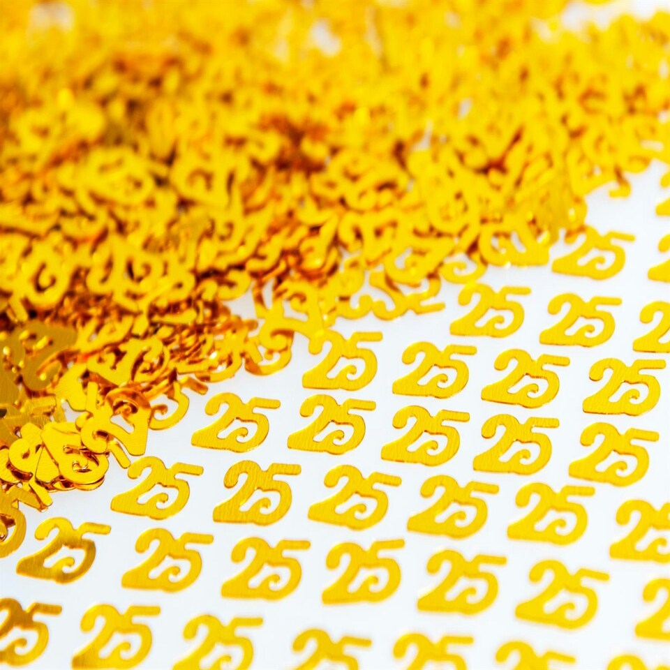 image 1 of Pack of 2 Gold 25th Confetti - 14G Packs
