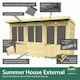 image 3 of 18ft x 6ft Pent Summer House - Wood - L178 x W533 x H201 cm | Brown