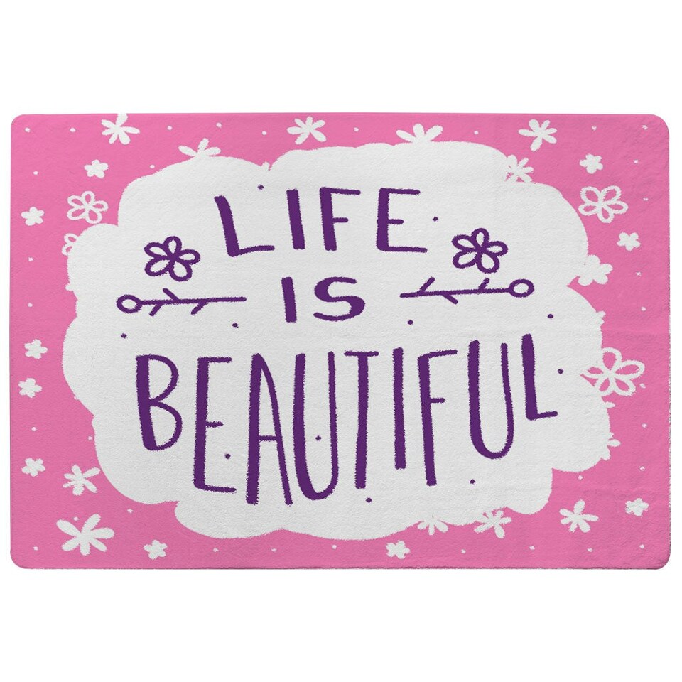 image 1 of Life Is Beautiful (Rug) Pink | Large: 140x200cm