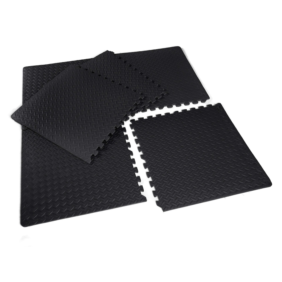 image 1 of Interlocking Soft EVA Foam Floor Tiles Flooring | Black | Pack of 4pcs