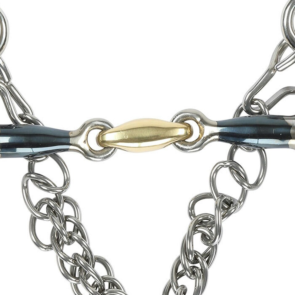 image 1 of Shires Sweet Iron Lozenge Horse Pelham Bit - Blue - 5.5in