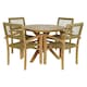image 1 of Table set with 4 chairs DKD Home Decor 100 x 100 x 75 cm Brown