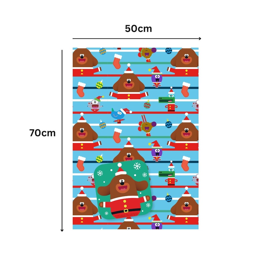 image 1 of Hey Duggee Christmas 2 Sheets & 2 Tags Gift Wrap