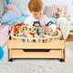 image 8 of COSTWAY 100 Pcs Kid's Train Railway Track Set Table Yellow