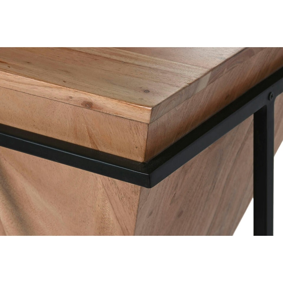 image 1 of Small Side Table Home ESPRIT Brown Black Metal Acacia 41 x 41 x 67 cm