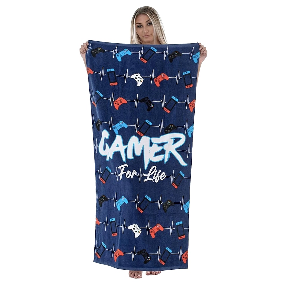 image 1 of Floso Gamer Game Controller Towel | Blue | Blue/White | One Size | 1