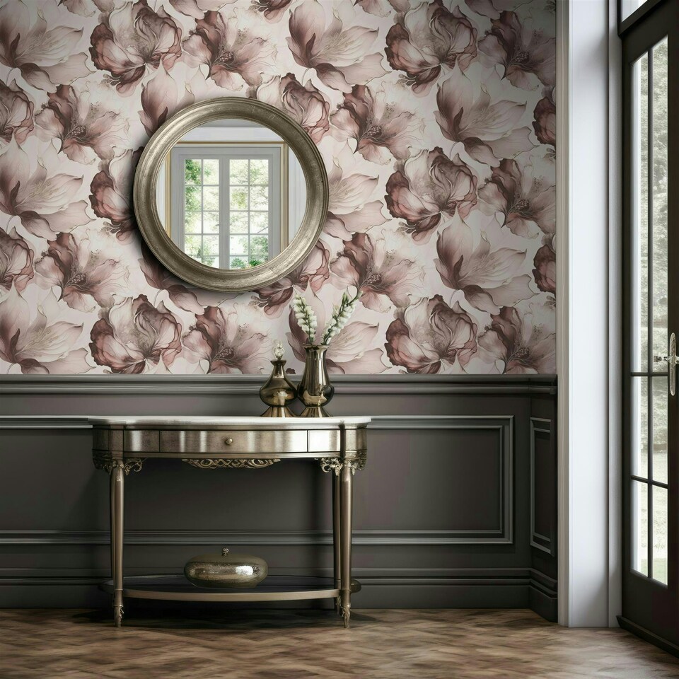 image 1 of Elysian Floral Pink Wallpaper Pink