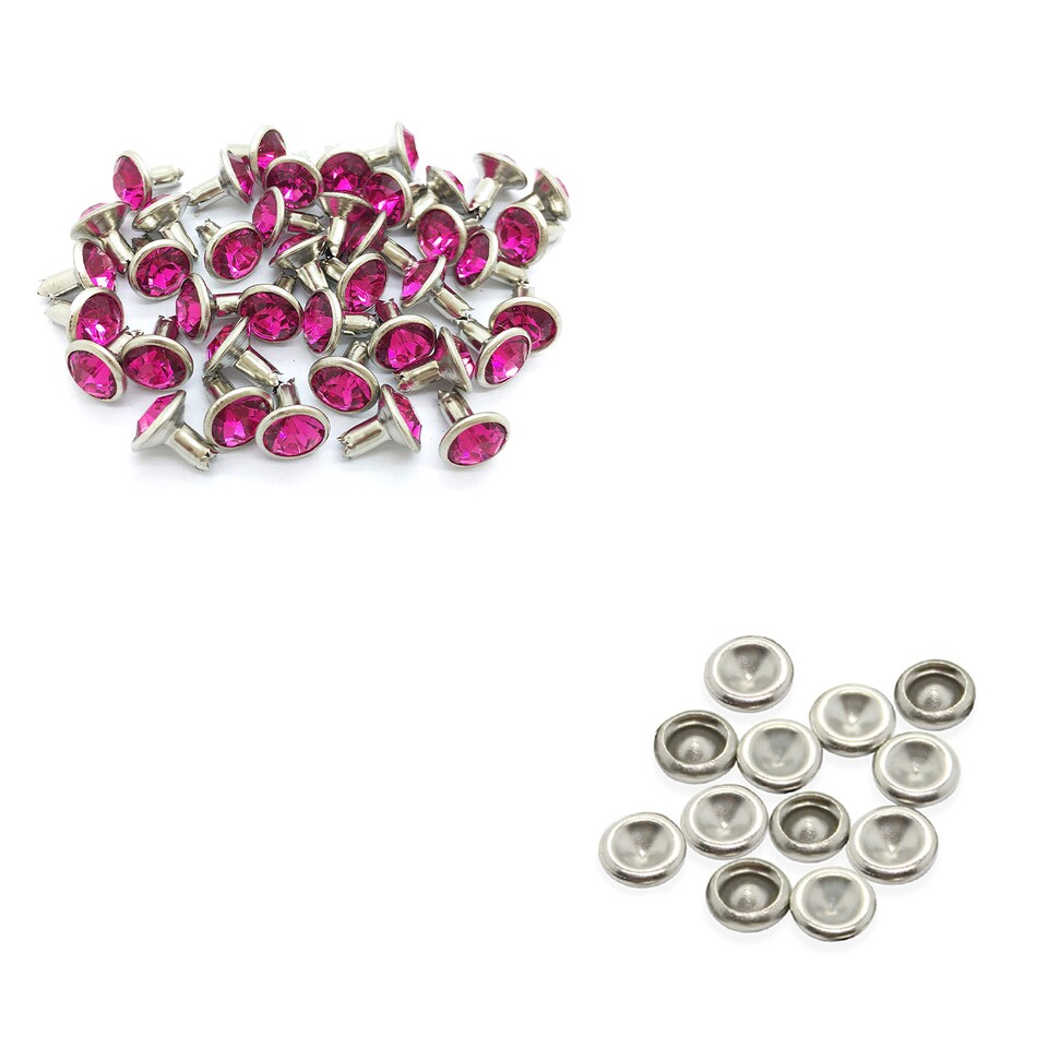 image 1 of 10mm Diamante Acrylic Rhinestone Studs with Pins - Pack of 10