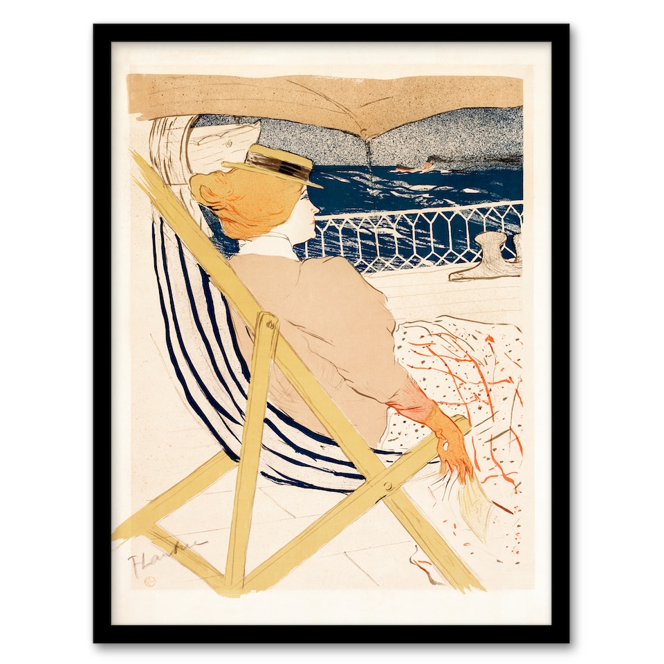 image 1 of Toulouse Lautrec Framed Wall Art Print Ocean Cruise Passenger Home Décor