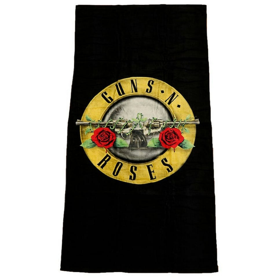 image 1 of Guns N Roses Cotton Beach Towel - Black/Yellow/Red - 140cm x 70cm Black
